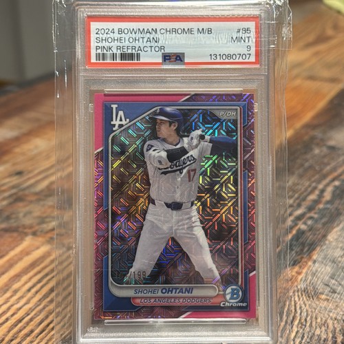 PSA 9 2024 Bowman Chrome M/B Shohei Ohtani Pink Refractor #85 Dodgers /199
