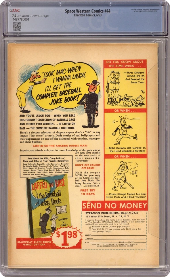 Space Western #44 CGC 7.0 1953 4487780001 - Image 2 of 2