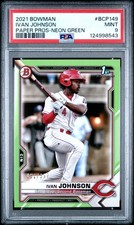 2021 BOWMAN PAPER PROSPECTS NEON GREEN #BCP149 IVAN JOHNSON 181/399 PSA 9
