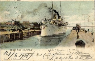 Ak Holtenau Kiel in Schleswig Holstein, SMY Hohenzollern in der... - 10581577