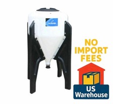 NEW 35 Gallon Blow Molded Cone Bottom Tank Poly Stand MDPE 2" Full Drain