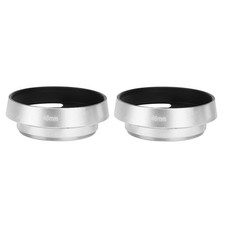 2Pcs Aluminium Alloy Hollow Out Lens Hood 46 Mm For Camera Silver