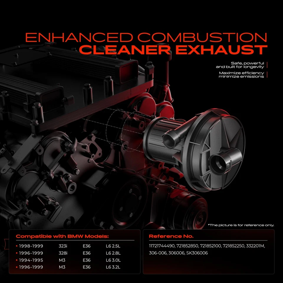 Secondary Air Injection Pump w Mount for BMW E36 323i 9899 328i 9699 M3  G3D Foto 2 de 4