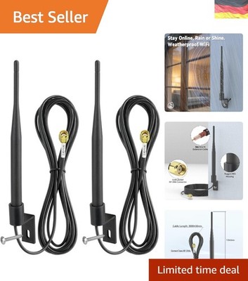 WiFi Antenne 6dBi Dual Band 2.4GHz 5GHz WLAN Antenne Outdoor  mit Halterung +...