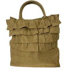 Women's Beige Faux Suede Tote Bag NWT