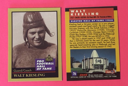 Walt Kiesling #76 1991 Enor Pro HOF card