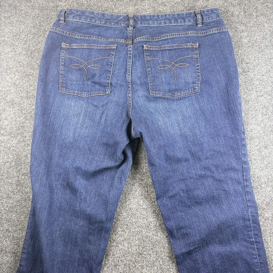 Pantalones de mezclilla Chaps para mujer 20W azul Madden rectos elásticos talla grande tiro medio Foto 3 de 4