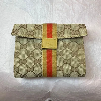 Petit sac de maquillage GUCCI Canvas Cosmetic Pouch GG Sherry Line - Photo 1/4