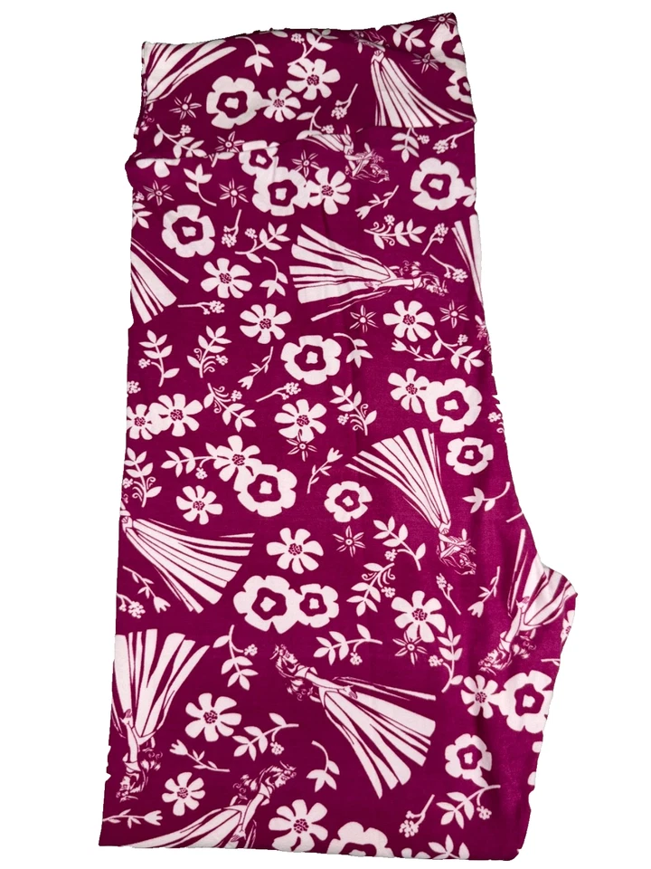 Nuevo Disney Bella Durmiente LuLaRoe Alto Curvilíneo 2 Leggings Princesa Aurora Rosa Foto 2 de 3
