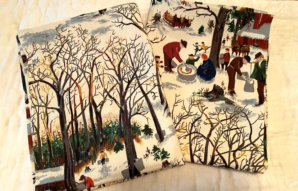 VINTAGE SELTENE OMA MOSES ZUCKER AB / AHORN ERNTE RINDENSTOFF VORHANG PANEELE ~2 - Bild 2 von 4