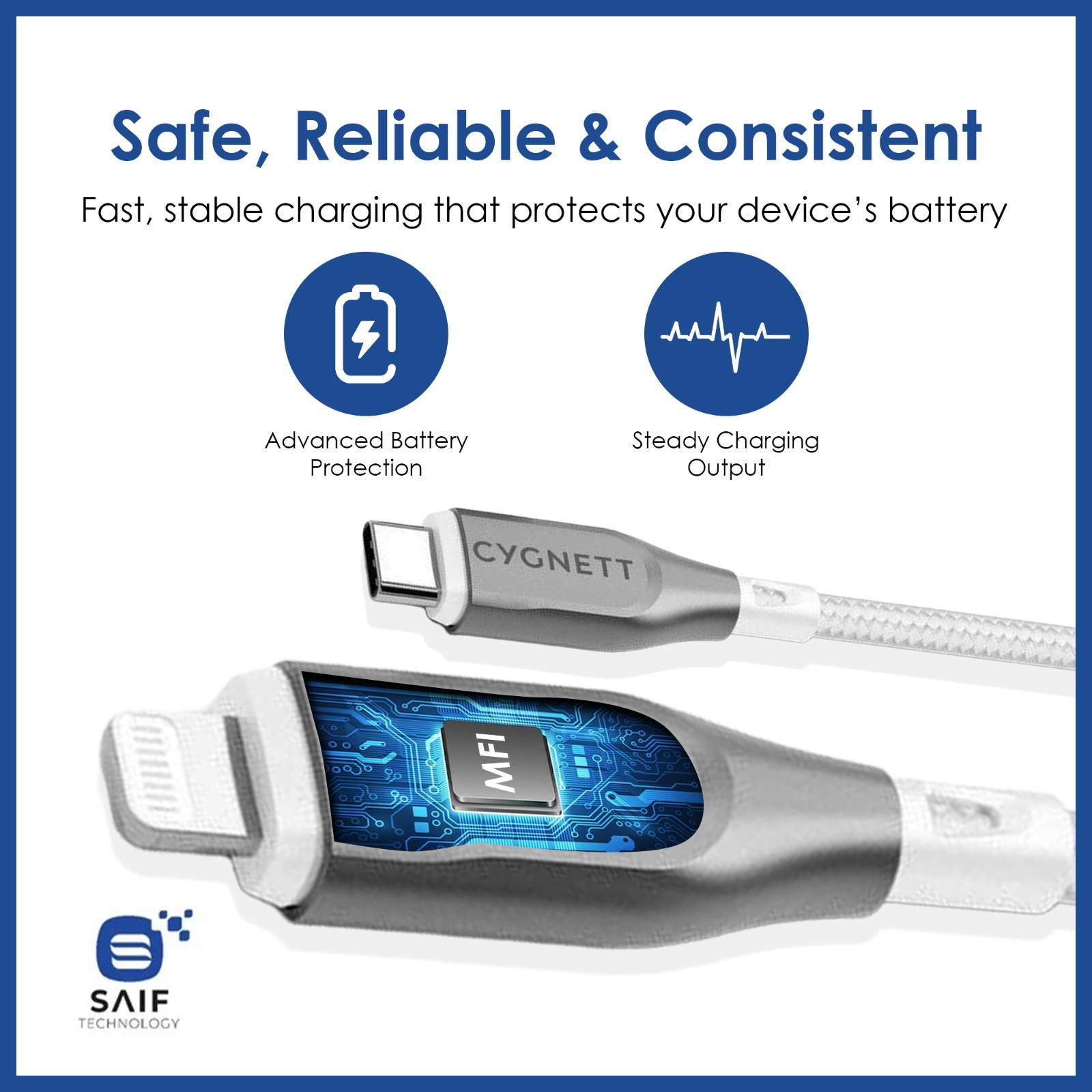 Cygnett iPhone Fast Charging Lightning Cable to USB-C, MFi Certified (2m, White) — image 4