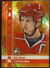 2011 - 2012 ITG Eric Staal Captain C Gold /50 #30 Hockey Card