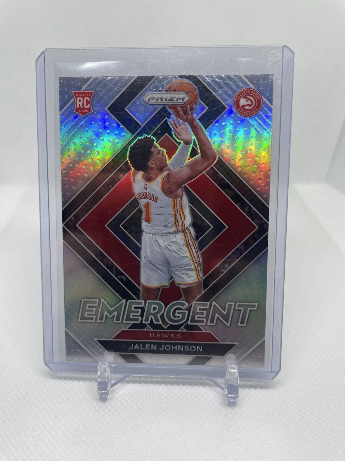 2021-22 Panini Prizm Emergent Jalen Johnson RC Silver Prizm #18 Hawks