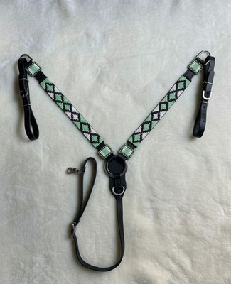 Martin Saddlery Western Premium Leder Reitsport Perlen Kopfstück, Brusthalsband
