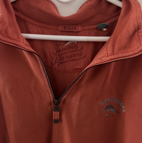 Tommy Bahama Relax 1/4 Zip Sweater Men Sz. XXXL Coral Orange Pullover Sweatshirt - Picture 3 of 4