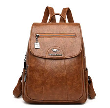 Women Backpack Soft Leather Vintage Shoulder Bag Casual Travel Ladies Female Bag