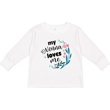 Inktastic My Nonna Loves Me For Girls Granddaughter Toddler Long Sleeve T-Shirt