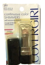 CoverGirl Continuous Color Shimmers Self Renewing Lipstick 297 PINK AURA, 'RARE"