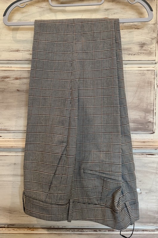 Zara Plaid Flare Trouser Ankle Pants Women's Size 8 Medium