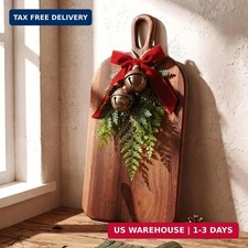 Farmhouse Christmas Wooden Cutting Board Set, 15.75'' with Bells