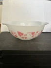 Vintage Pyrex White & Pink Gooseberry 443 Cinderella Bowl 2 1/2 Quart MCM