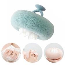 2-in-1 Sunflower Shower Sponge with Suction Cup  Exfoliating Bath Sponge for...