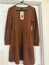 NWT Frye and Co. Eyelet 3/4 Sleeve Dress in Smoked Paprika New Size S