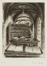 R. ESCHER (*1936), Lüneburger Ratsbibliothek,  2005, Rad. Surrealismus Architekt