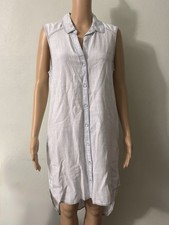 Chelsea & Violet Tencel Lyocell Sleeveless Shirt Dress Light Wash Hi-Low Small