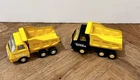 X2 Vintage TONKA Metal Steel 70s 80s DUMPER TIPPER Action TRUCK in YELLOW Bundle
