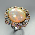 Top Special AAAA 36 ct+ Natural Opal Ring 925 Sterling Silver Size 7 /R470833