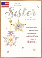 Sister Christmas Card, Merry Christmas Card & Gifts for Sister, Xmas Cards for S