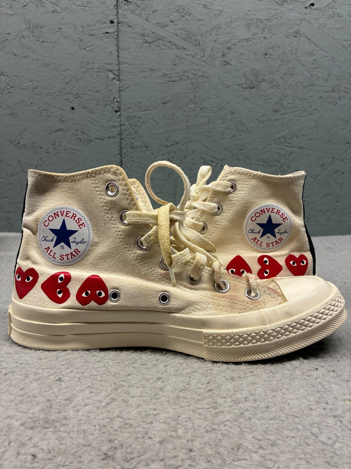 Converse x Comme des Garçons Play Cream Chuck Taylor High Top Sneakers Women's 8 thumbnail 8