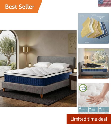 #ad 14 Inch King Size Mattress Hybrid Mattress Gel Memory Foam Individual Pocket ... $652.02