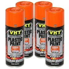 VHT Paint SP823 (4pk); Plastic Paint 11oz Aerosol Gloss Orange 200°F
