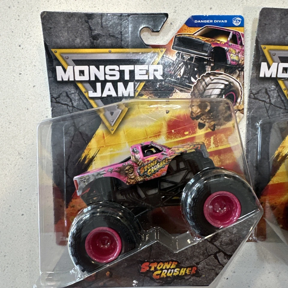 2025 Monster Jam Stone Crusher and Jambulance Lot of Two Monster Trucks - Image 2 of 4