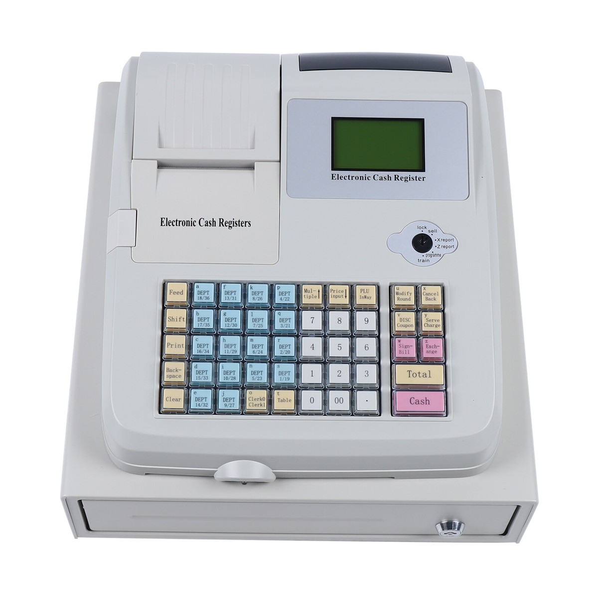 Electronic Cash Register 48 Keys With Flat Keyboard And Theral Printer Cashier Register