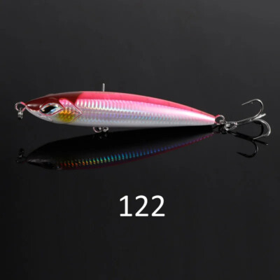 Noeby leurre traine Minnow 15cm 42g nage 0 à 5m couleur blanc holo rayé orange