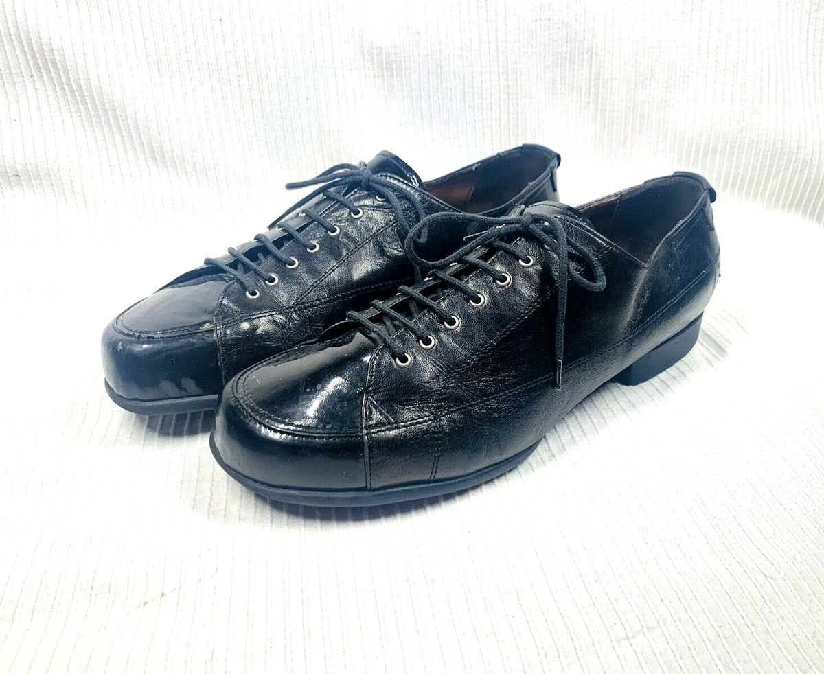 Black Leather Sneakers Patent 2Tone Size 40 Lace Dress Shoes Taryn  Rose