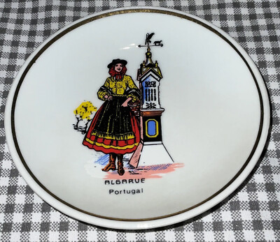 Vintage Portugal Souvenir Plate Hand Painted 4 Decorative Plate Algarue Potugal￼