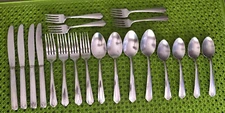 HB Co HBC1 Stainless 20PC Set Art Deco Glossy Flatware B141G