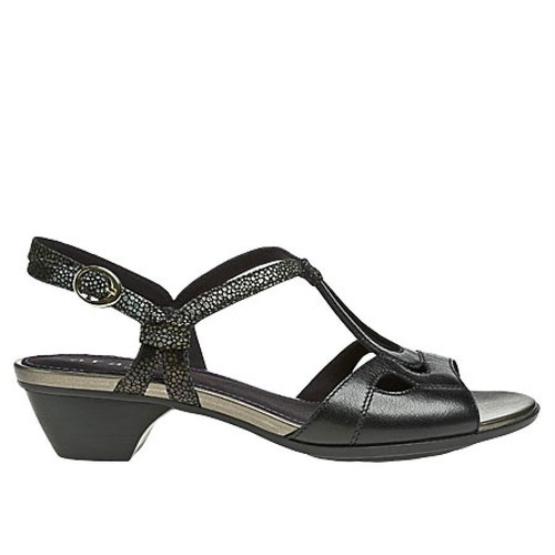 Aravon Serena AAO02BK Black Sandals Shoes 7 D - Picture 3 of 6