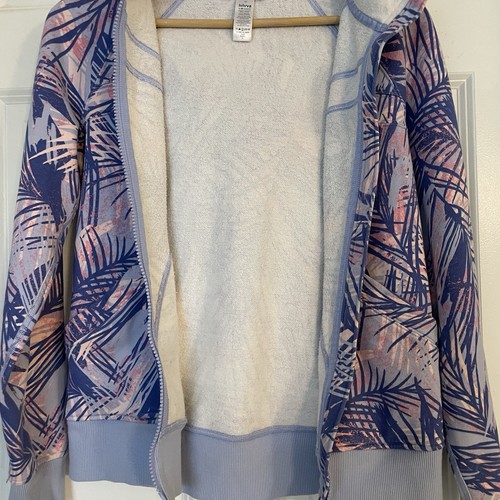 Ivivva Lululemon Hoodie Girls Size 12 Scuba Purple Pink Palm Zip Sweatshirt - Picture 7 of 9
