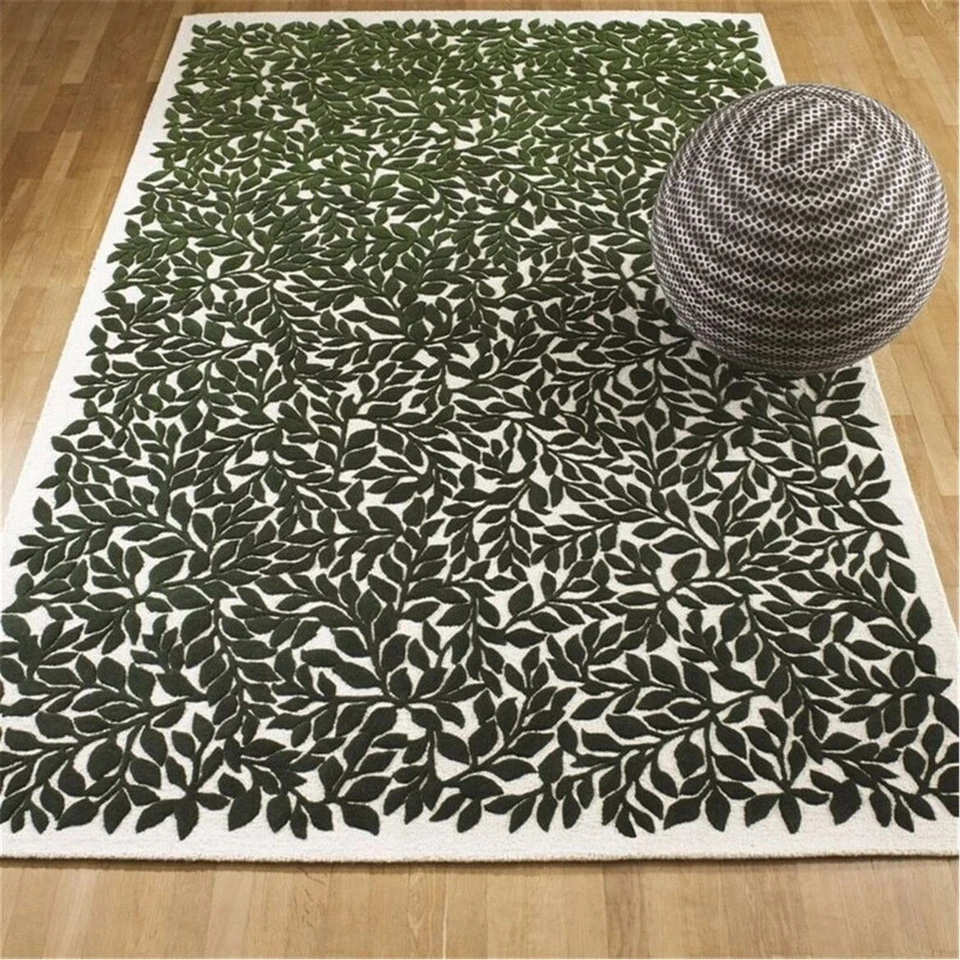 Green Leafy Design Woolen Tufted PB Rugs ideal Without Tariff & duty - Image 3 of 3