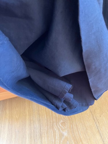 THEORY Size 6 Navy Blue Didianne Sleeveless Shift Dress Linen Pockets - Picture 5 of 5