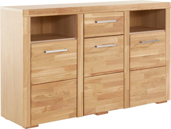 Woltra Sideboard Kommode Falco Eiche Teilmassiv B. 131Cm Anrichte Schrank-image