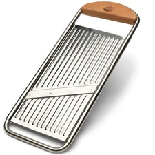 Kings County Tools Stainless Steel Flat Mandolin Kitchen Slicer | Cherrywood ...