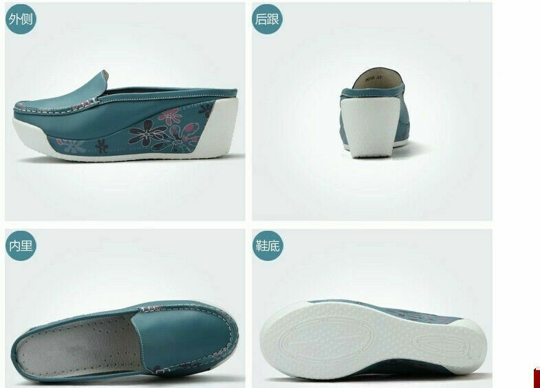 PANTOFOLA D’ORO Baotou mezze pantofole donna tacchi zeppa scarpe pigre pelle sandali donna taglia pigra
