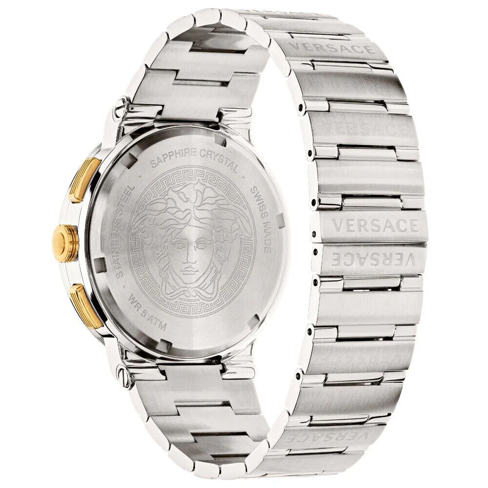 Versace VEZ900221 Greca Logo Chrono black gold silver Steel Versace VEZ900221 Greca Logo Chrono black gold silver Steel