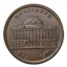 New York Merchants Stock Exchange Hard Times Token